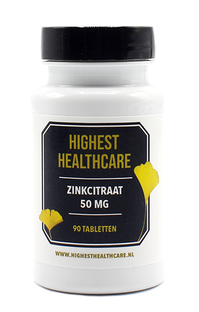 Highest Healthcare Zinkcitraat 50mg Tabletten 90TB