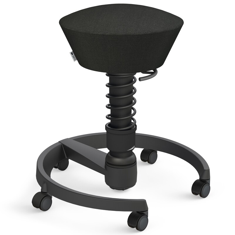 Aeris Swopper Rollhocker, Fussgestell schwarz, schwarz