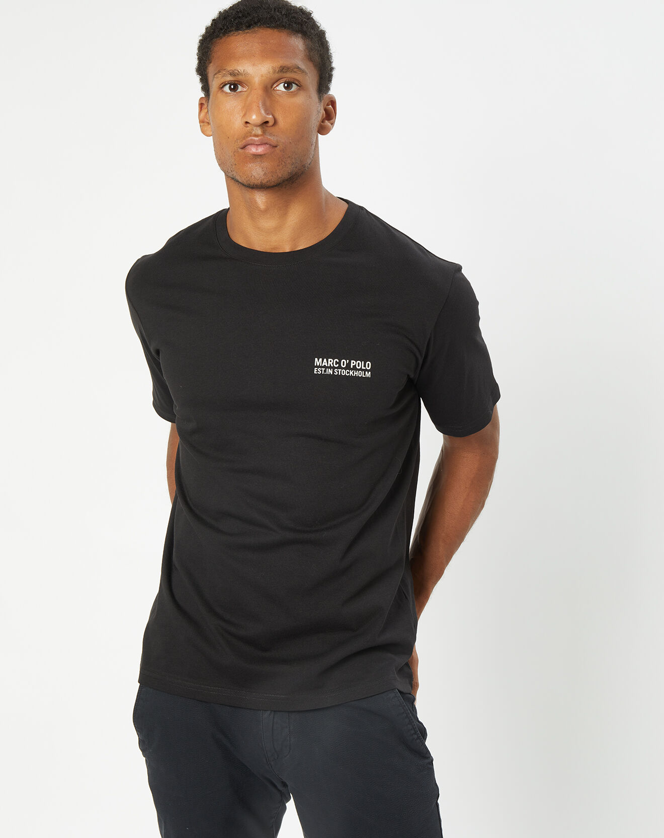 Marc O'Polo T-Shirt col rond logo poitrine noir
