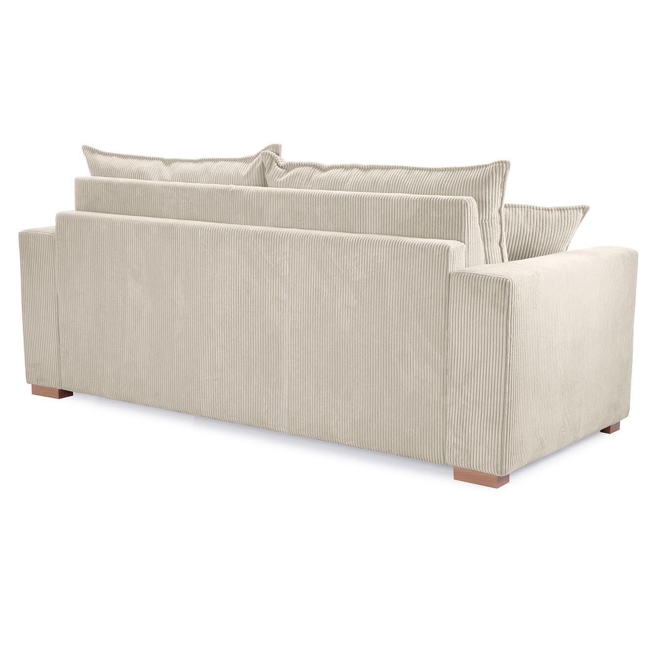 Bobochic Canapé droit augustin ouverture express velours côtelé beige - 205x97x96 cm