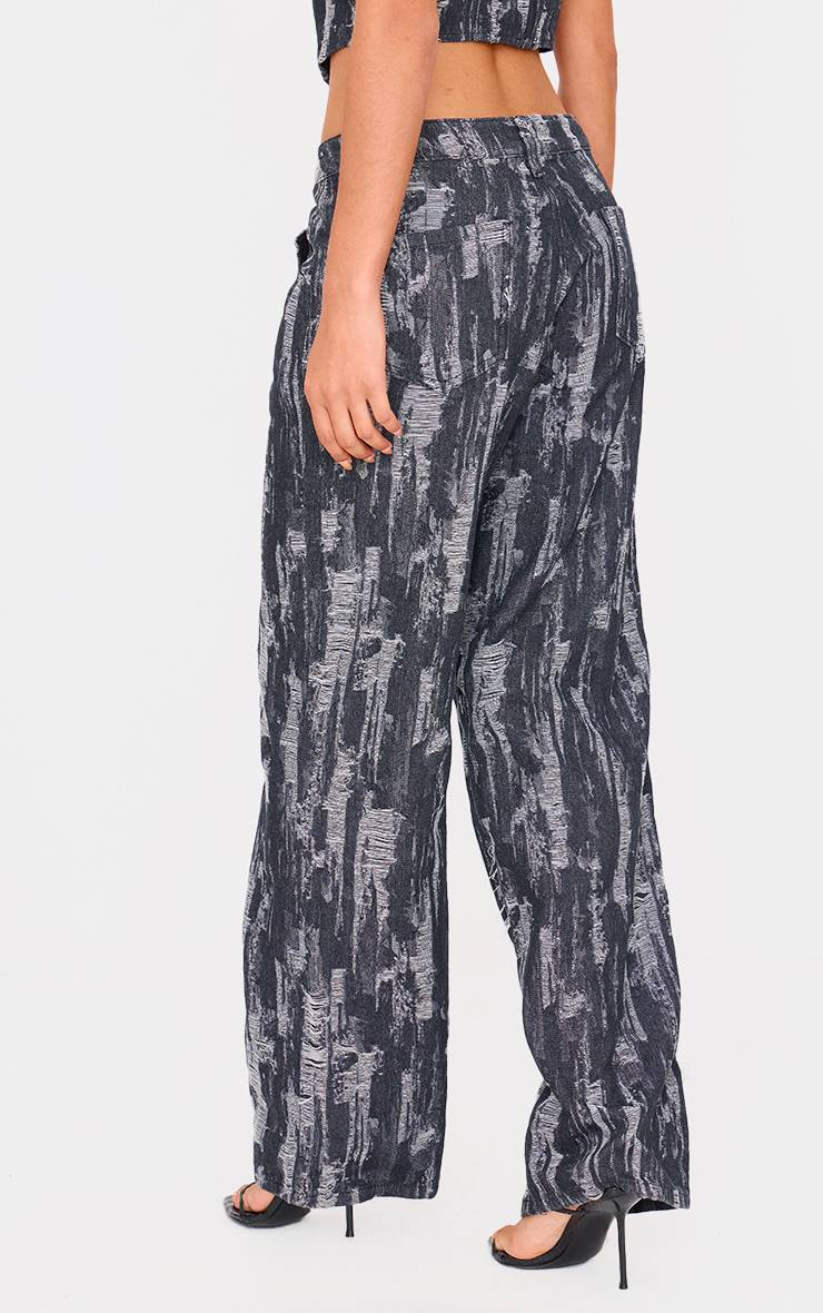Noir Jean Large En Jacquard