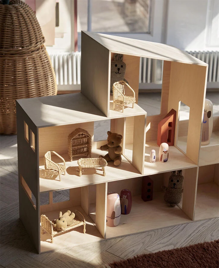 ferm LIVING Rattan Dollhouse Furniture - Set of 5 Natural