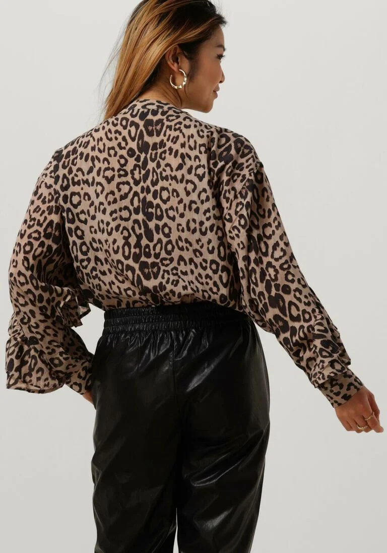 ALIX THE LABEL bruine alix the label blouse ladies woven animal ruffle blouse