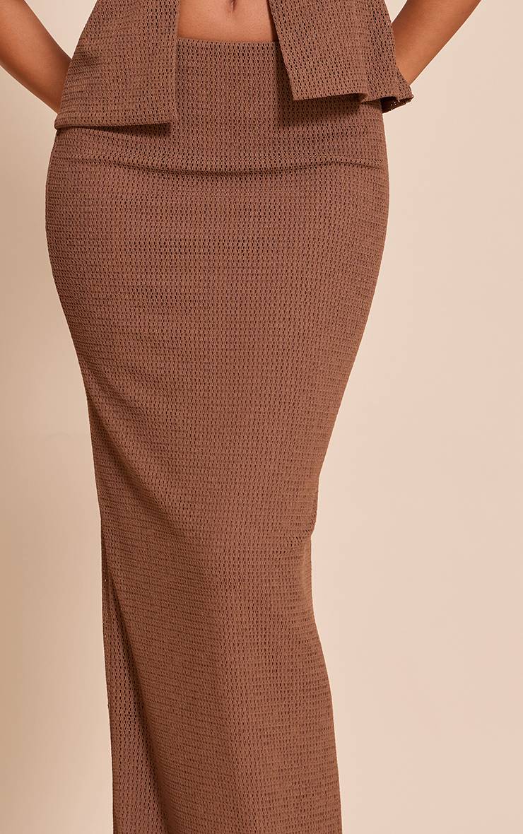 Chocolat Jupe Longue Texturée Doublée Tall Coordonnée