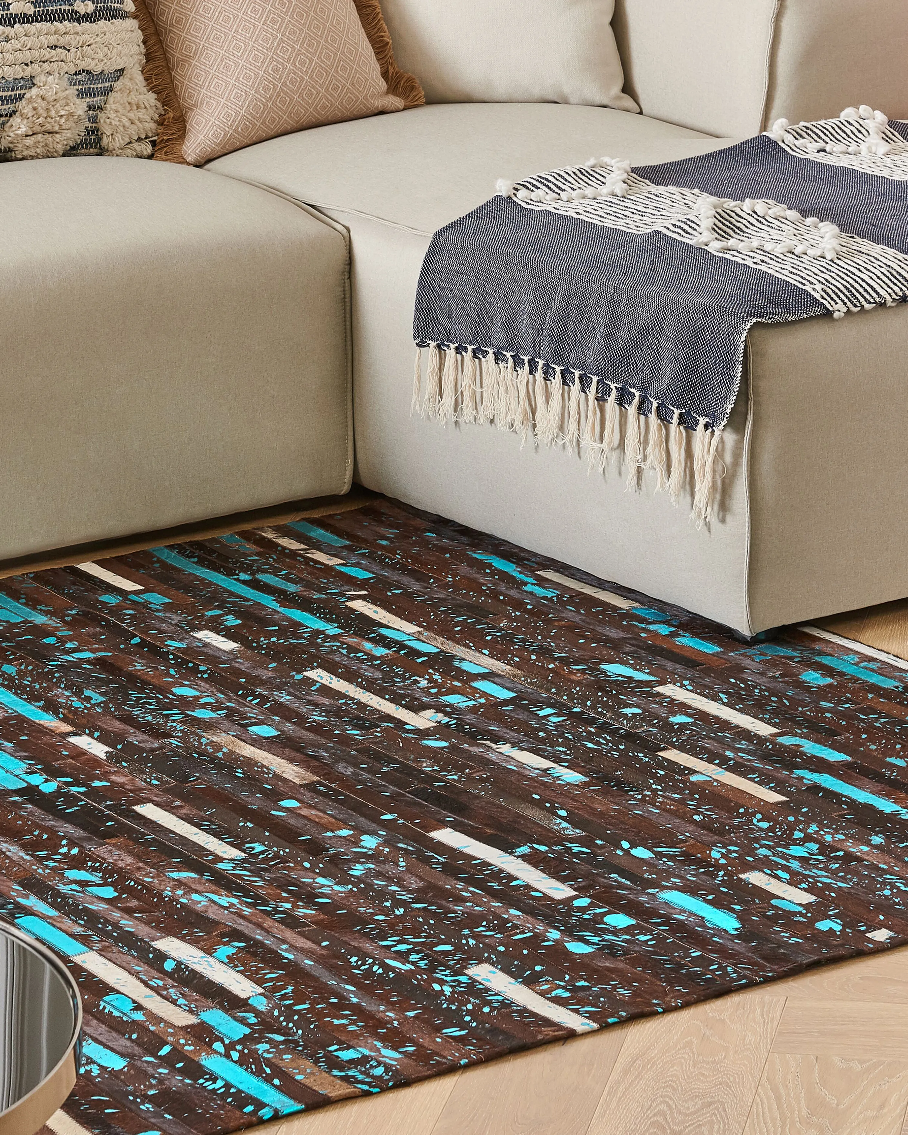 Vloerkleed KISIR Donkerbruin 160 x 230 cm Leer