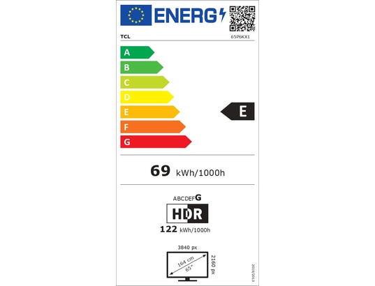 TCL - TV LED 4K 164 cm 65P6K 4K HDR avec Google TV 2025