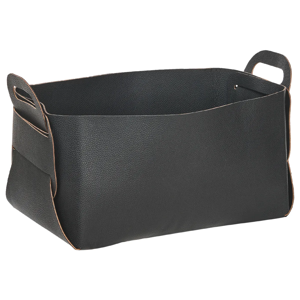 Beliani Lot de 2 Paniers Cuir PU Noir NUZI