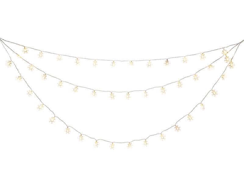 Konstsmide LED-Lichtervorhang Schneeflocken, 44 LED, 1.25 m LED Schneeflockenvorhang