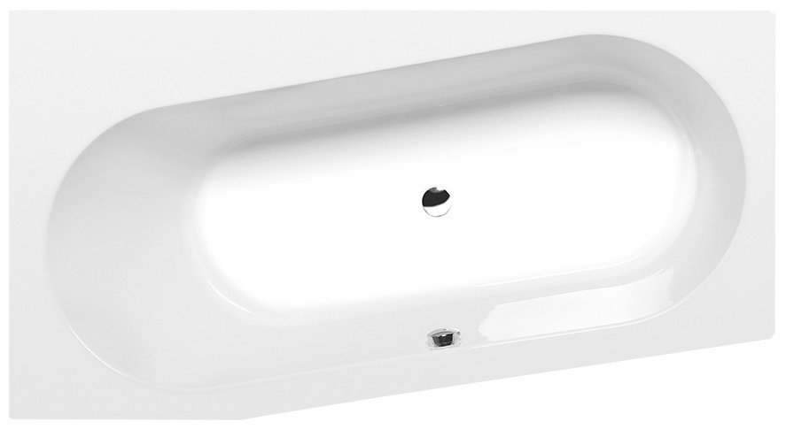 Polysan Astra Slim asymmetrisch bad links schuin 165x80x48cm wit