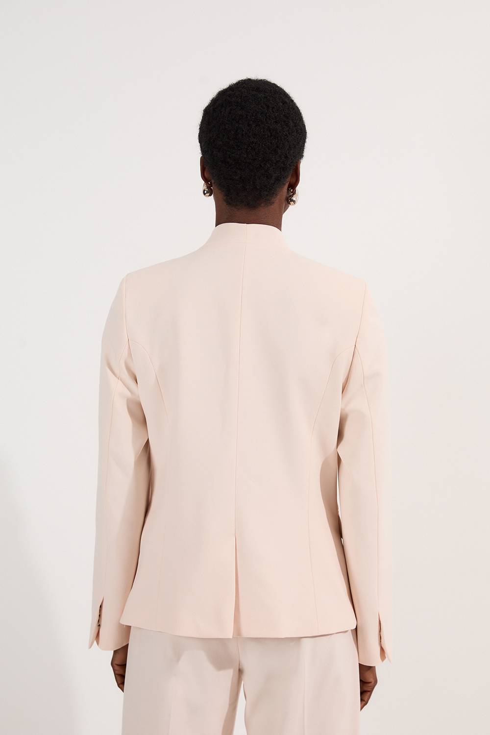 KarenMillen Blazer tailleur asymétrique à simple boutonnage, stretch, compact pour petites tailles
