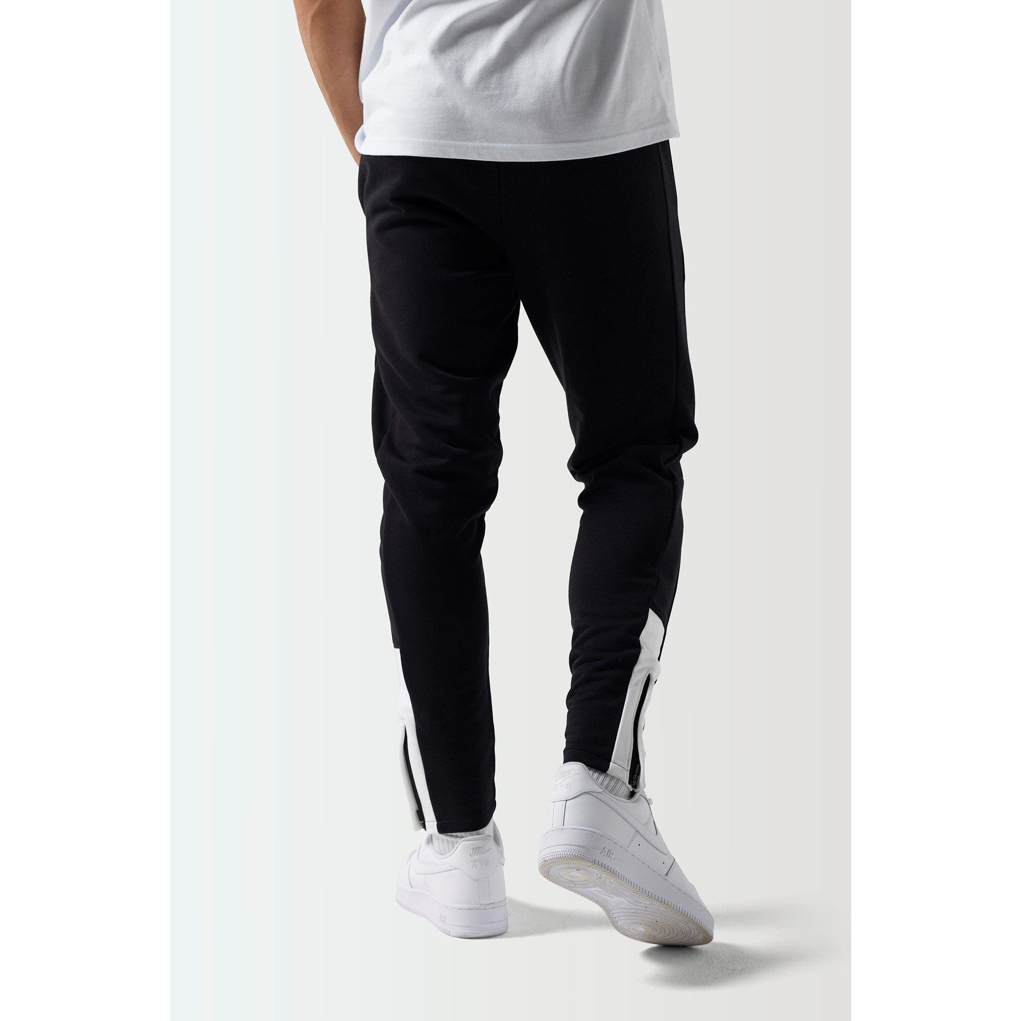 11 Degrees 11D Colour Block Slim Fit Joggers Black  White