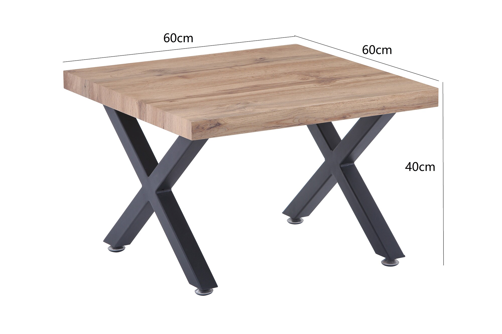 Couchtisch 60x60 Eiche Dekor Beistelltisch Wohnzimmertisch Sofatisch Tisch