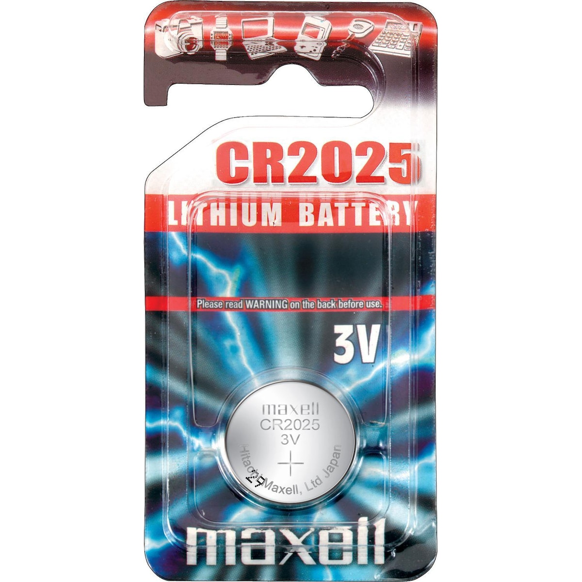 Maxell knappcellebatteri litium, 3V (CR2025), 1-pakning