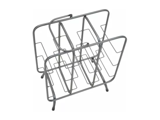 Porte-bouteille 9 places en métal gris 40x23x47,5 cm