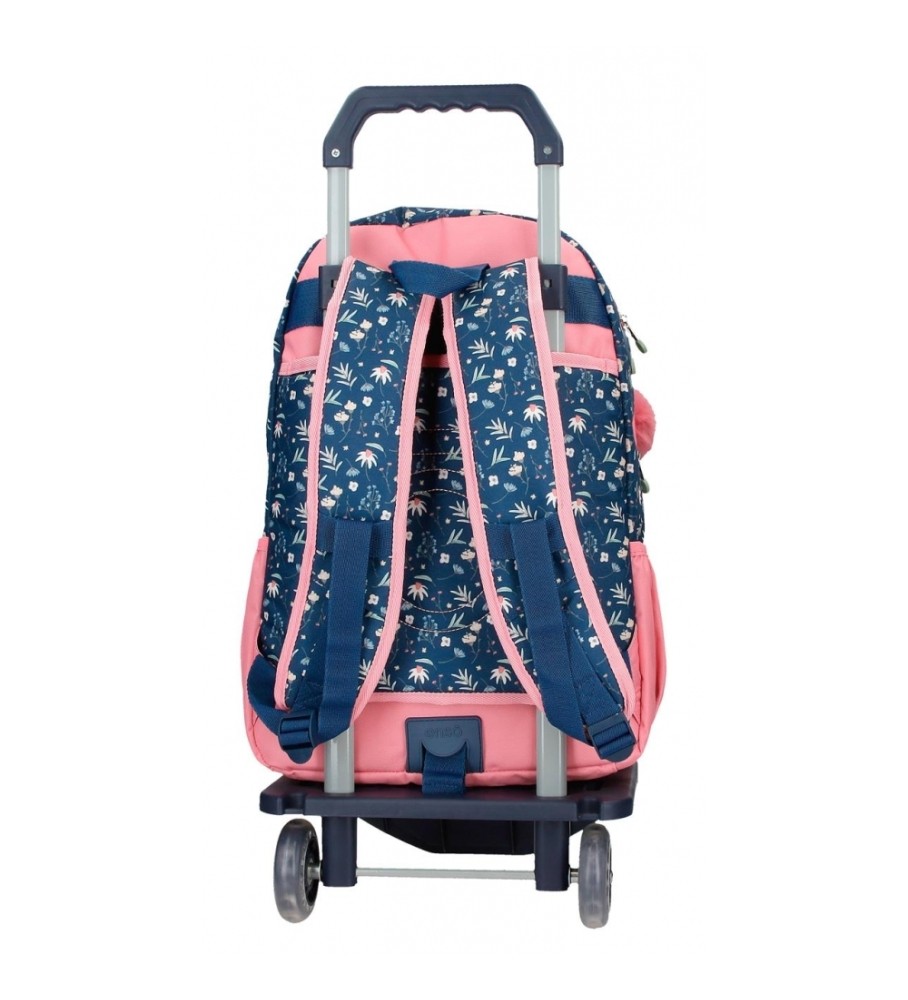 Mochila Enso EnsoCiao Bella com dois compartimentos e rodinhas, azul marinho
