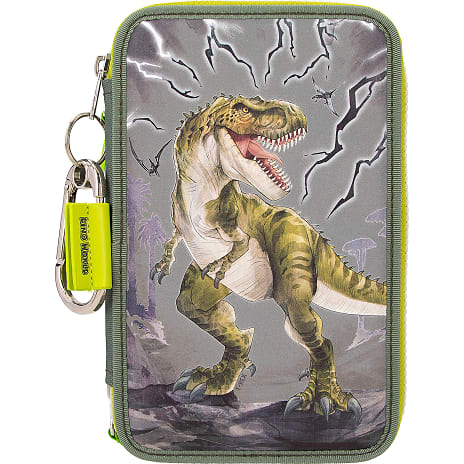 Dino World trippel penalhus med refleks - T-Rex