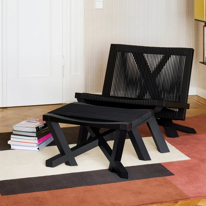 ClassiCon - Volkshaus Lounge Chair, Eiche schwarz gebeizt / schwarz