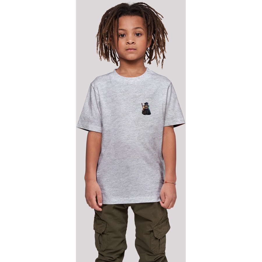 F4NT4STIC T-Shirt Wizard Cat UNISEX TEE heather grey