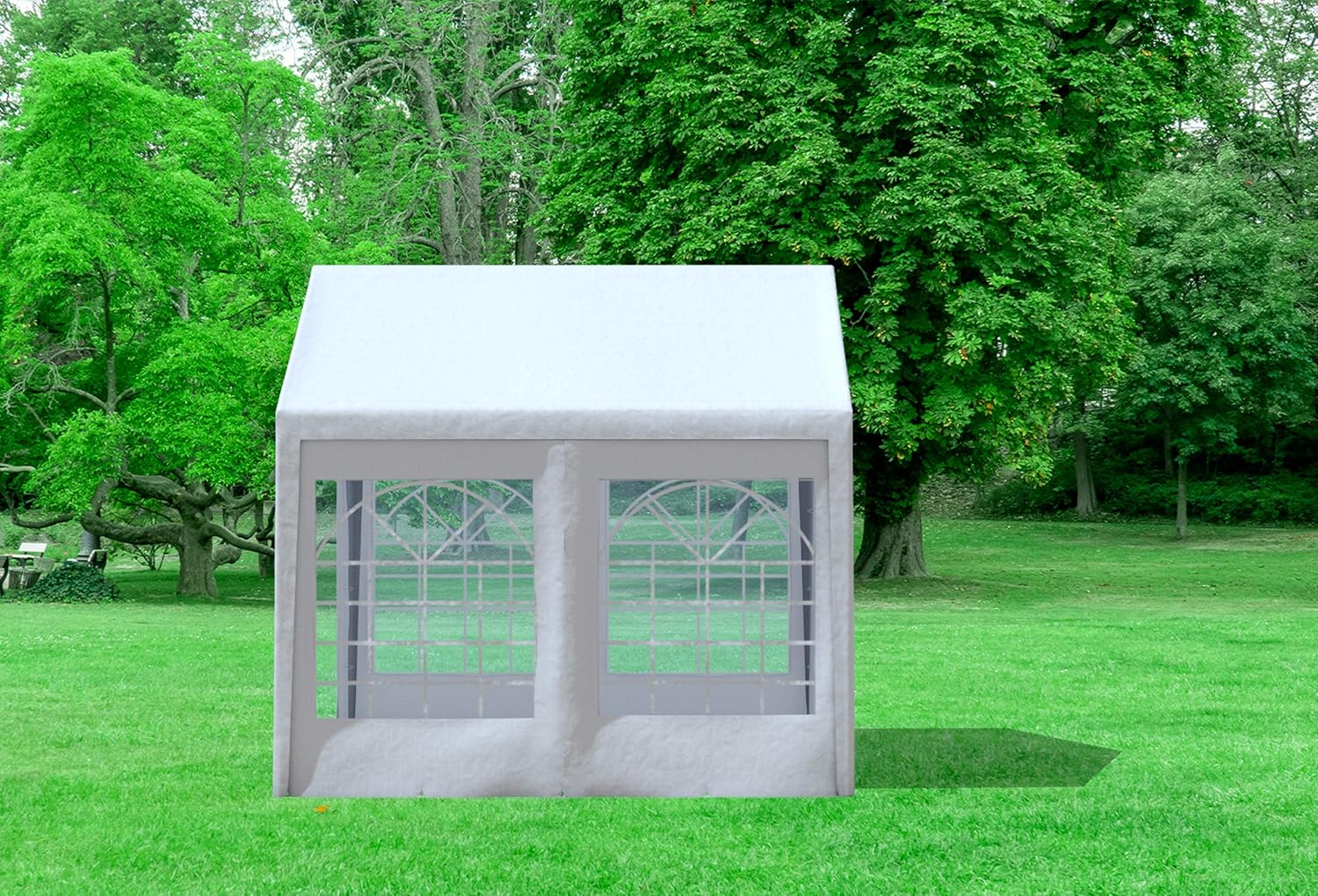 Partyzelt 3x3 Classic Premium PVC 400 g/m² wasserdicht inkl. Seiten Festzelt Gartenzelt Weiß