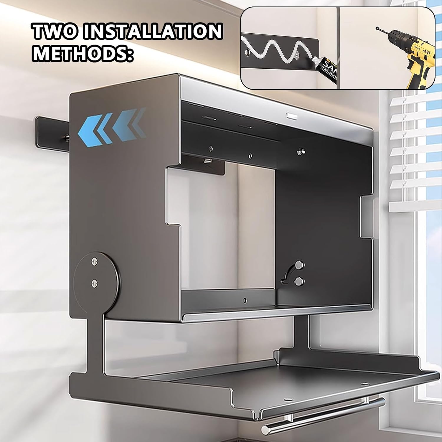 Stilvoller Wandschrank aus Metall, robuster Karbonstahl, faltbarer Deckel, 2 Installationsmodi, kompakter Badezimmer-Organizer, weiß, 40 x 19 x 39,9 cm