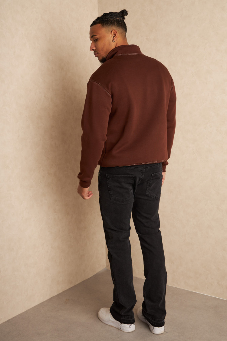 Sweat molletonné marron