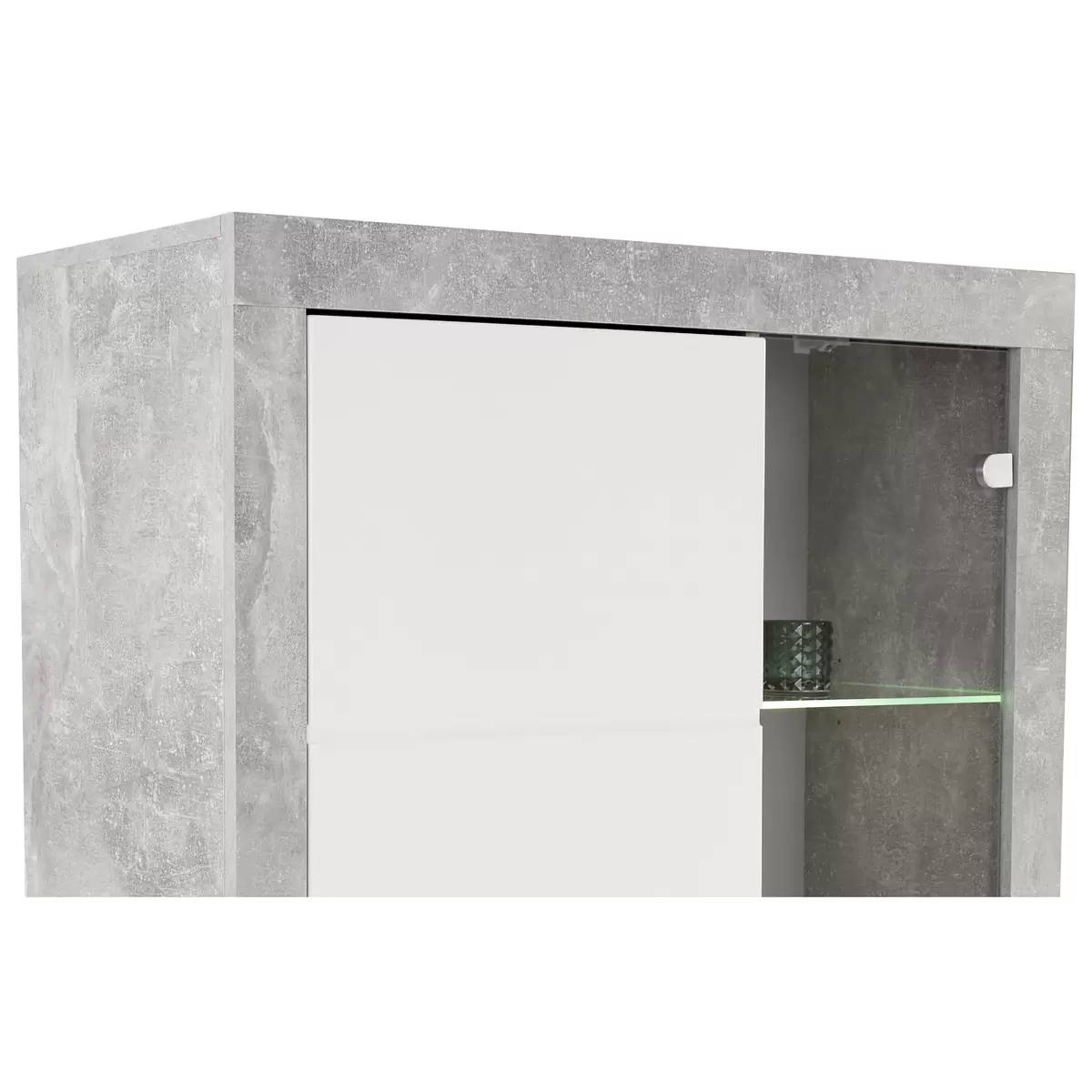 Vitrine Malta weiss,Betonoptik