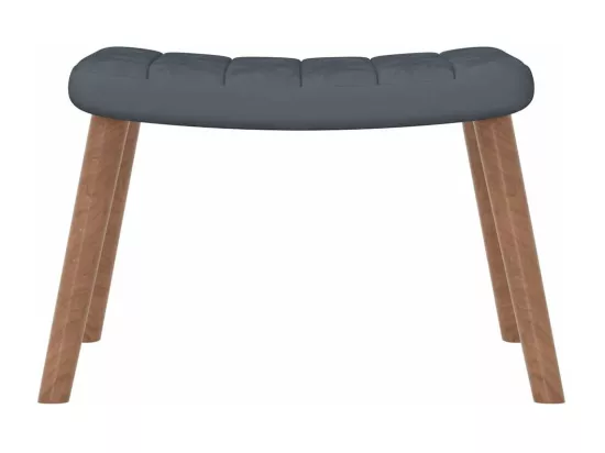 Chaise à bascule avec repose-pied Gris foncé Velours