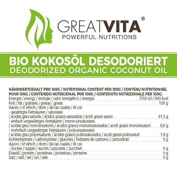 GreatVita Bio Kokosöl desodoriert