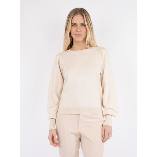 Neo Noir Magdalena Solid Striktrøje, Creme, 36