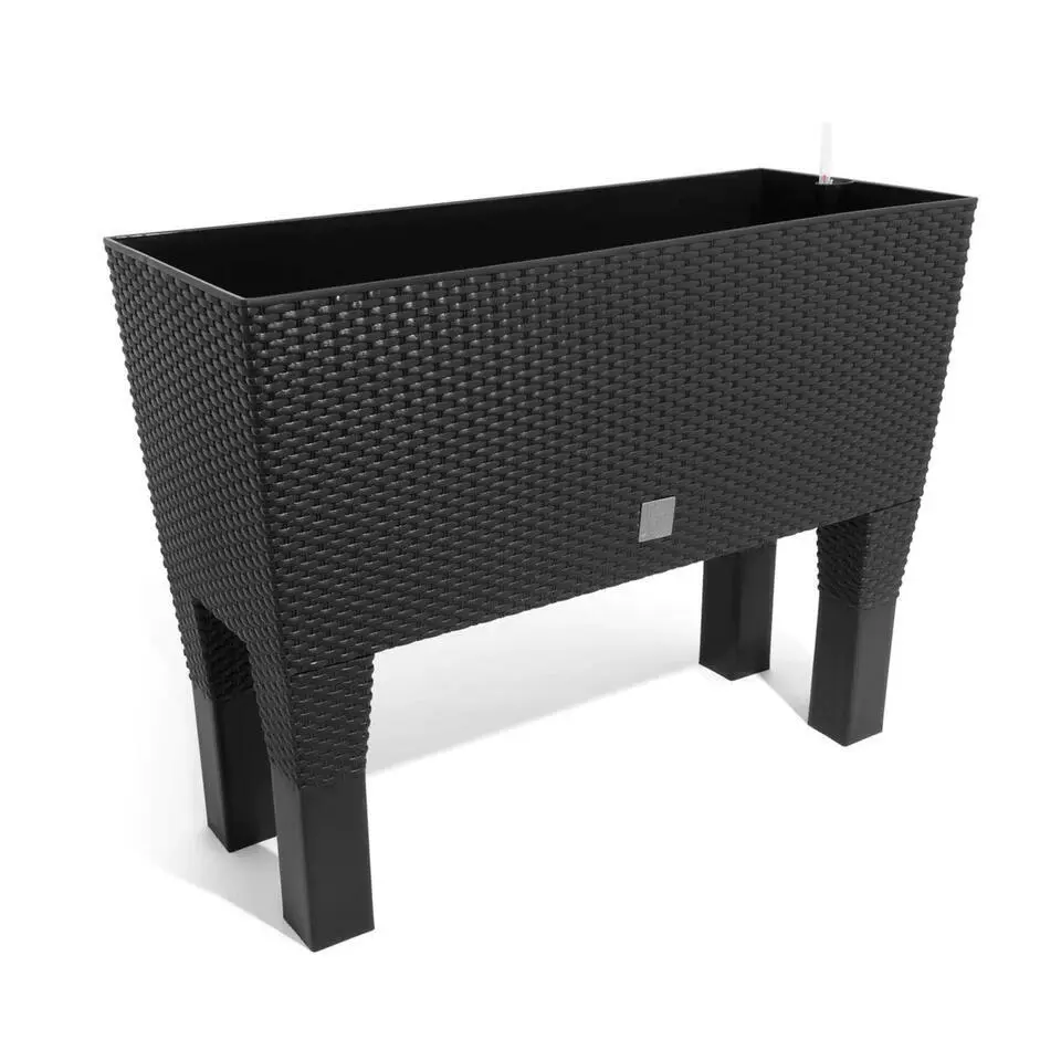 Prosperplast Plantenbak - antraciet - op poten - 80 x 33 x 62 cm