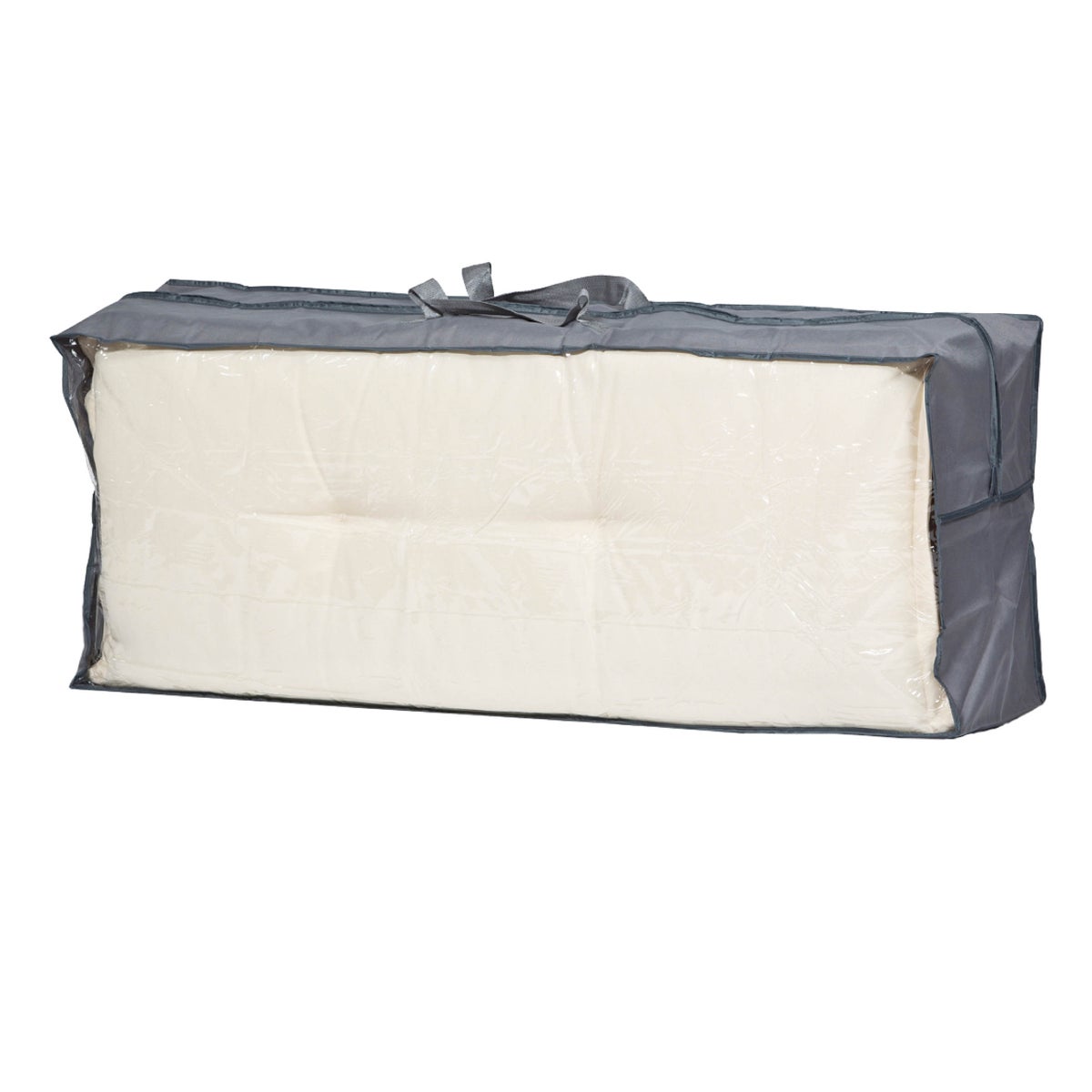 More Garden - Premium opbergruimte voor tuinmeubelkussens: 130(B) x 32(D) x 50(H) cm | Robuuste kussentas met draaggrepen voor binnengebruik, gemaakt van Oxford 600D stof | Lichtgrijs