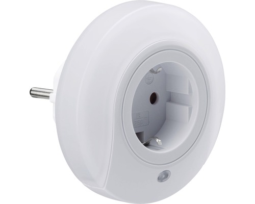 LED nachtlampje met schemersensor en schakelaar Esby rond wit