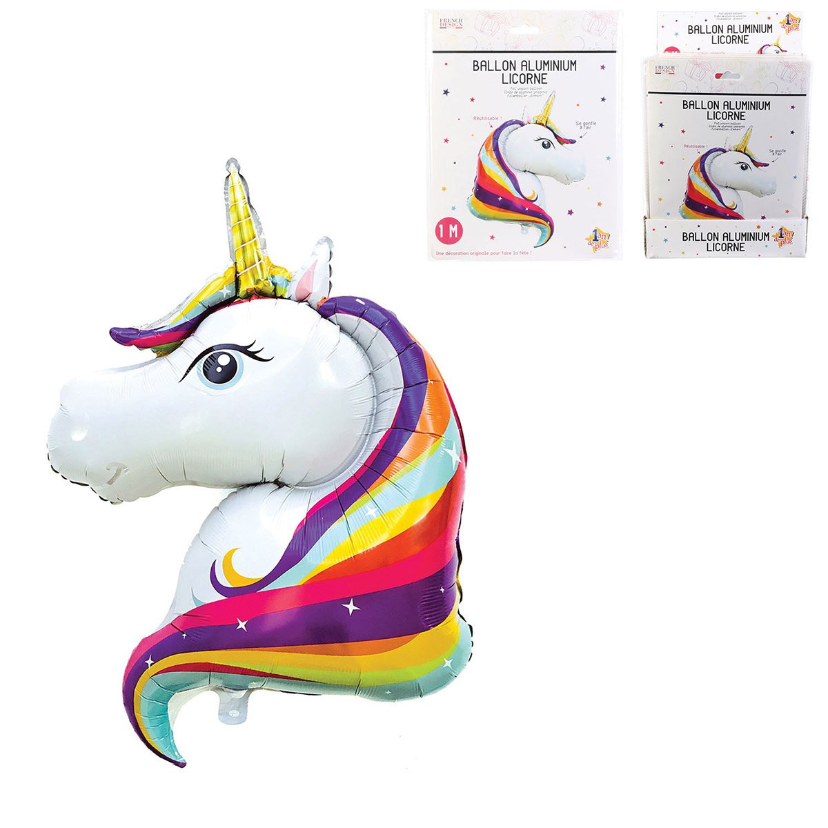 Ballon aluminium Licorne 100cm