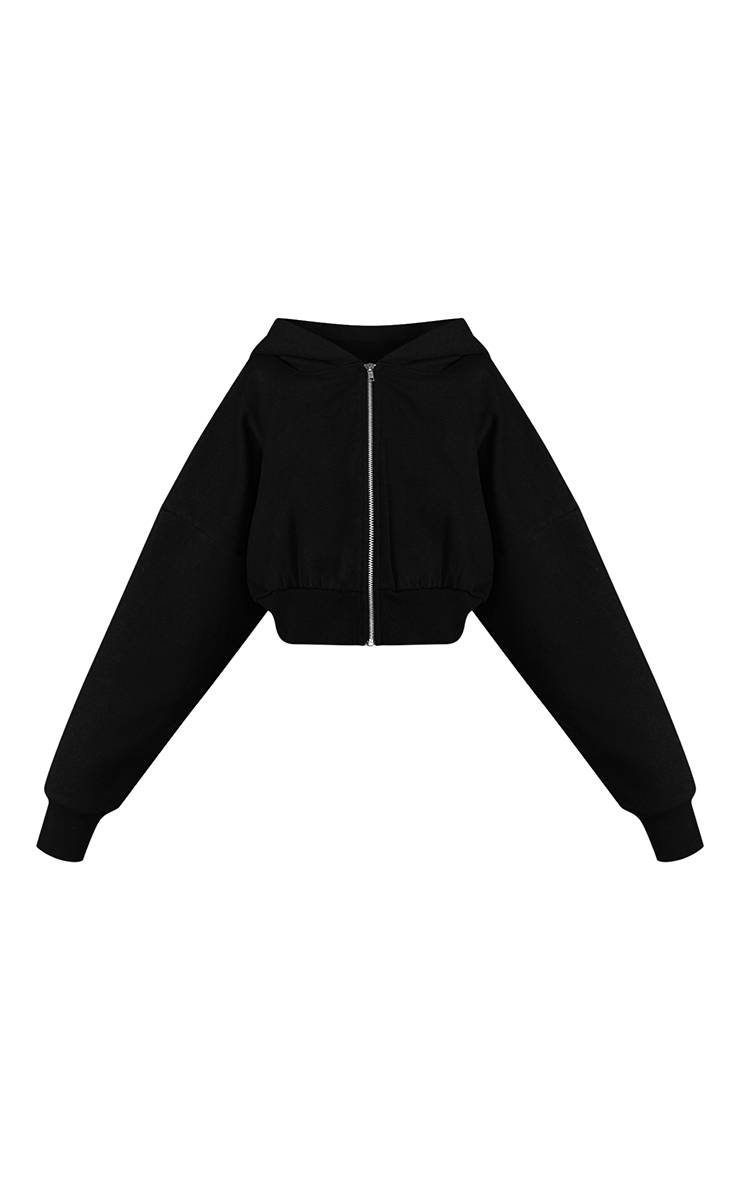 Noir Sweat À Casynthétiqueche Court Zippé