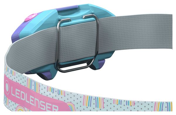 Lampe Frontale LED pour enfant KIDLED2 motif Arc en ciel | Version piles | 40 Lumens | 20h d'autonomie | 9m de distance d'éclairage | LEDLENSER
