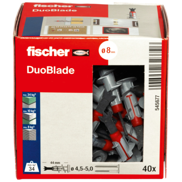 Fischer gipsplaatplug duoblade 44 mm 40 stuks