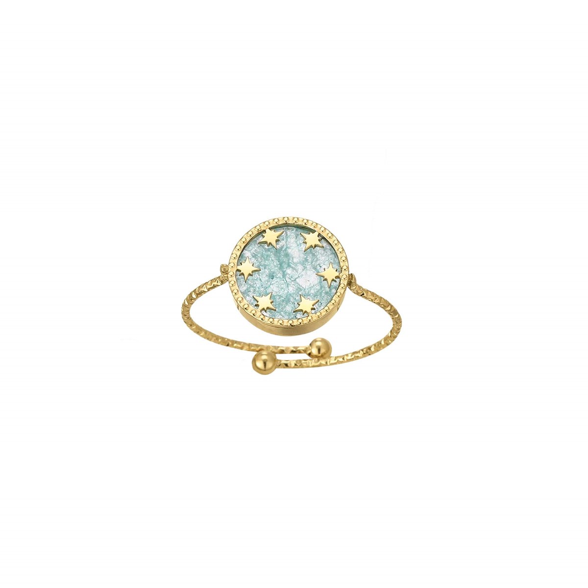 Bague Etoiles pierre Amazonite