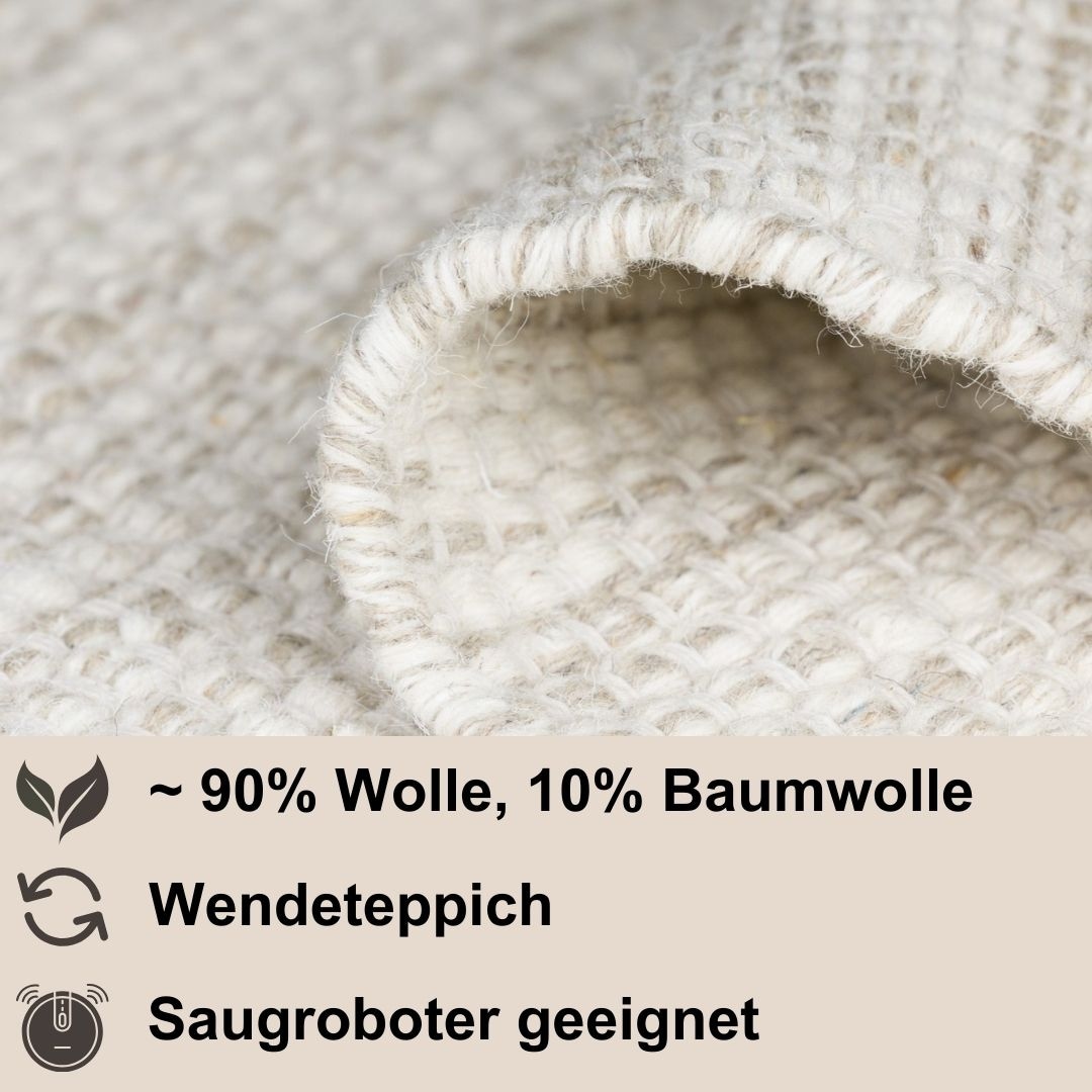 Myflair Möbel & Accessoires Wollteppich »WOOLY DREAM« rechteckig 10 mm Höhe handgewebter Wendeteppich, meliert, reine Wolle, Wohnzimmer