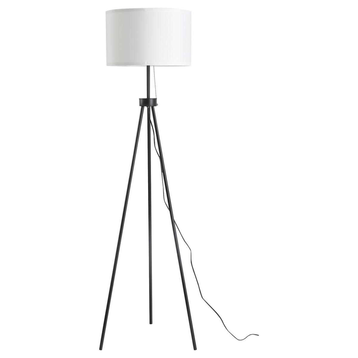 HOMCOM staande lamp, 37x37x152cm, metaal, zwart