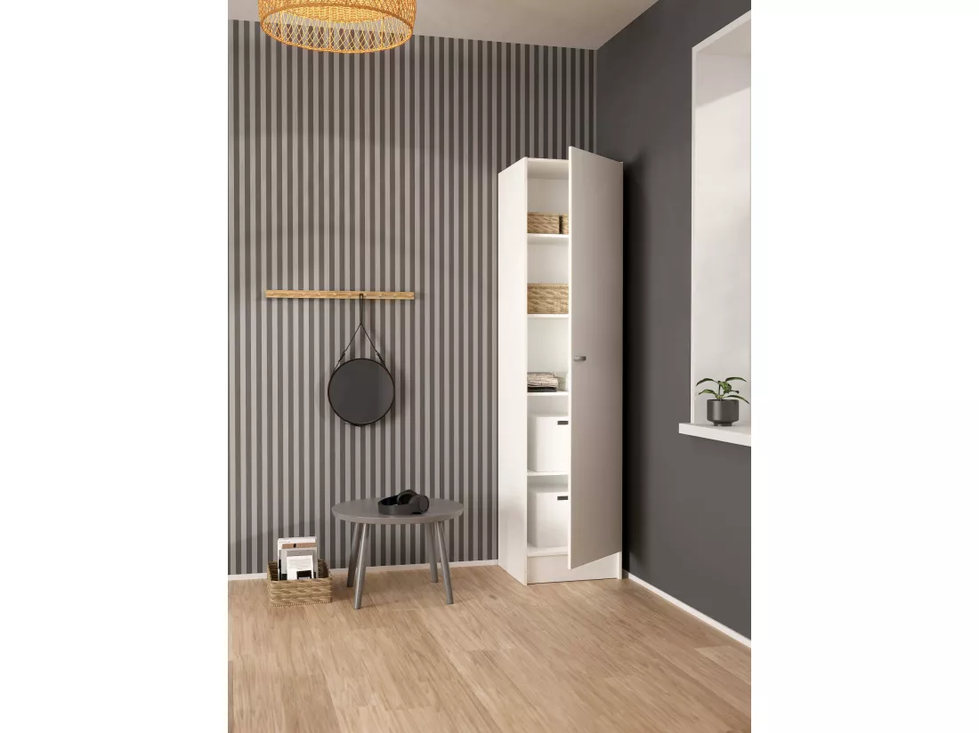 Grande Garde-robe Airone, Meubles de chambre, Penderie de plain-pied, Placard à vêtements, 49x47 h200 cm, Blanc