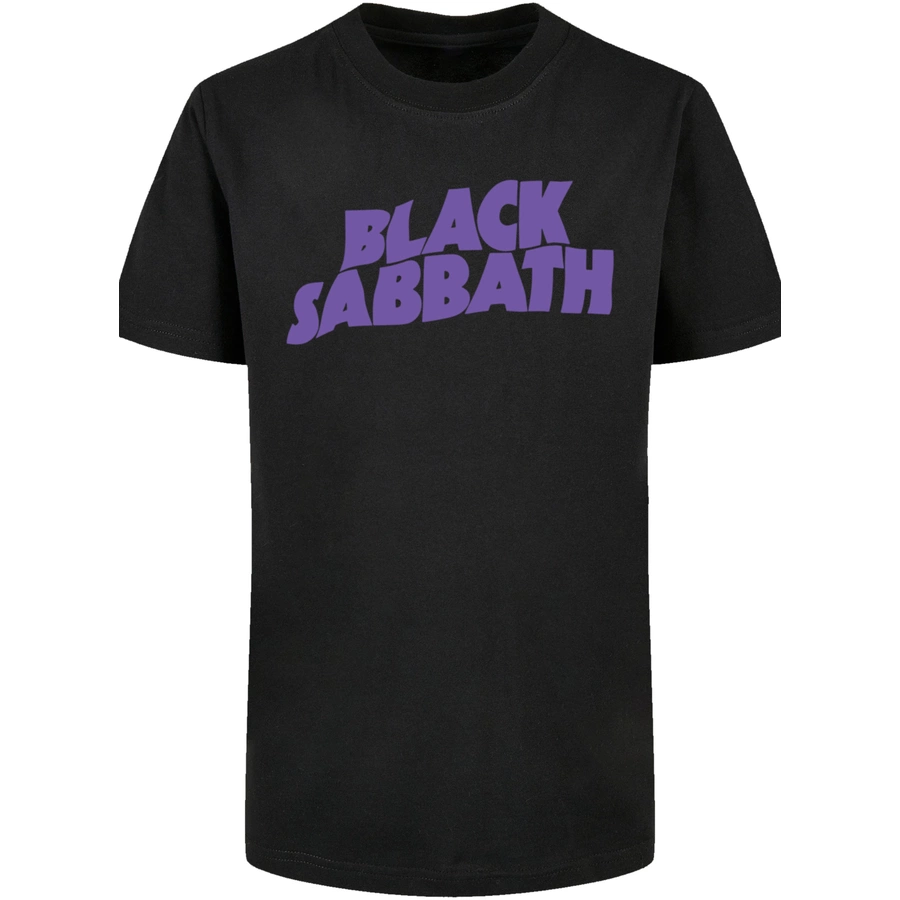 F4NT4STIC Basic Kids Tee Black Sabbath Wavy Logo Black schwarz