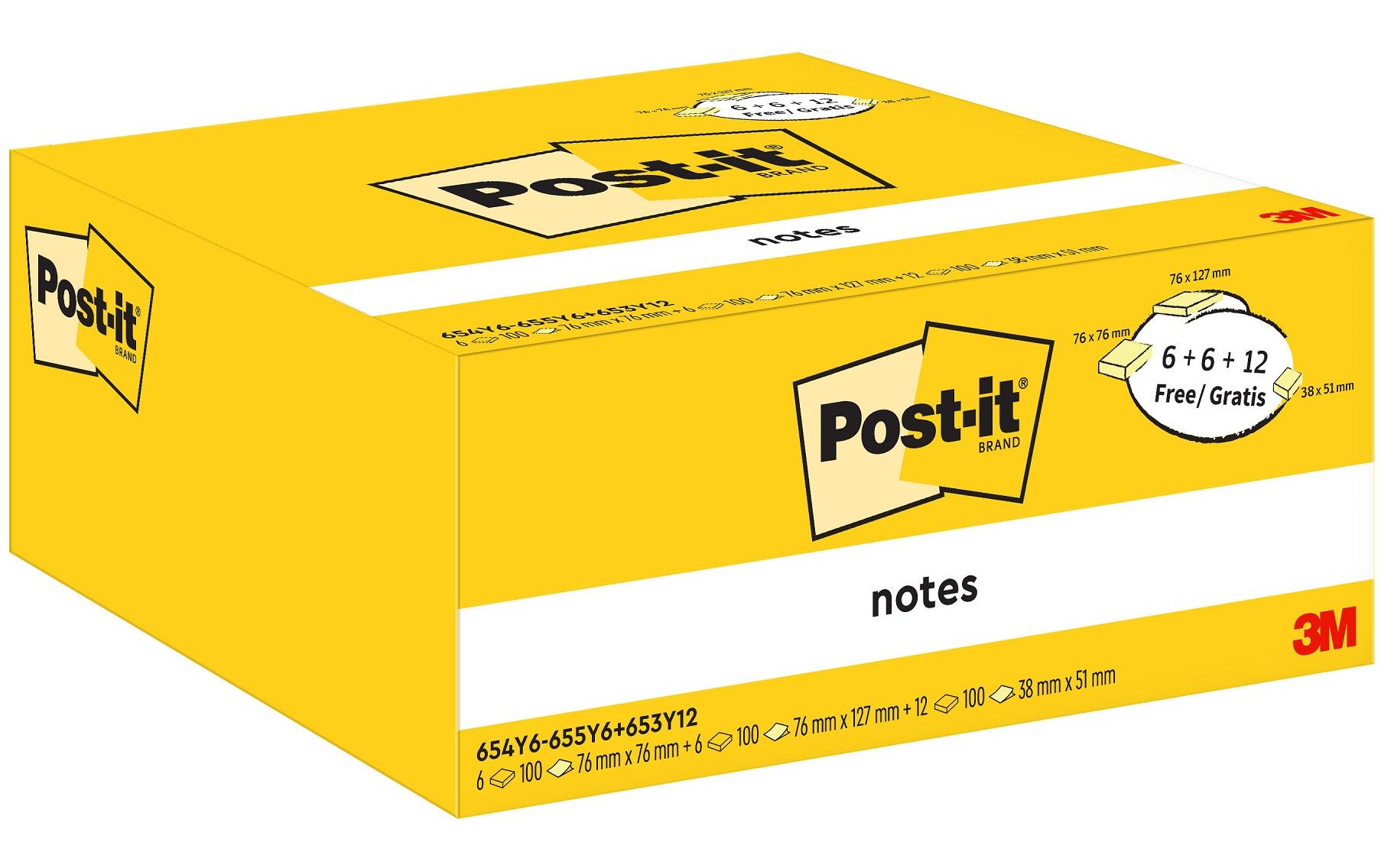 Notizzettel PEFC Vorteilspaket Gelb, 24 BlöckeHaftnotizen