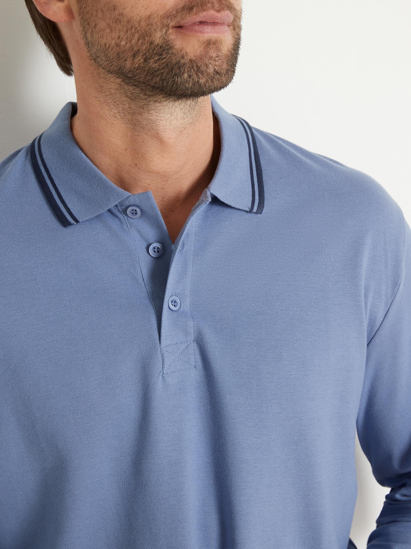 Polo manches longues maille piquée