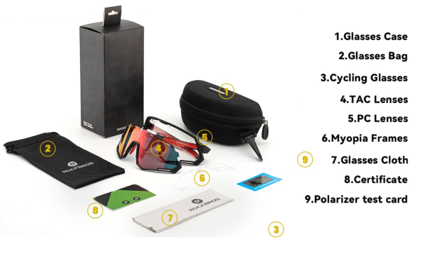 Rockbros 2-i-1 Cykelbriller, 2 Linser