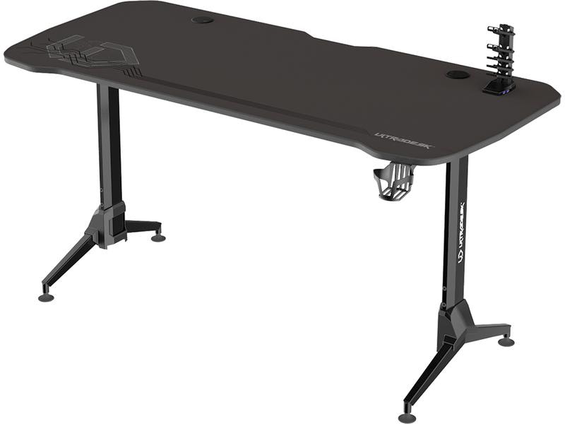 Ultradesk Gaming Tisch Grand Schwarz Stabiler Gaming-Tisch für bis zu vier Monitoren