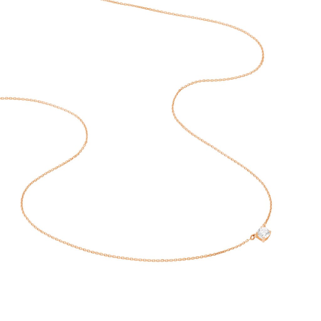Collier Ponama Or Rose Oxyde De Zirconium