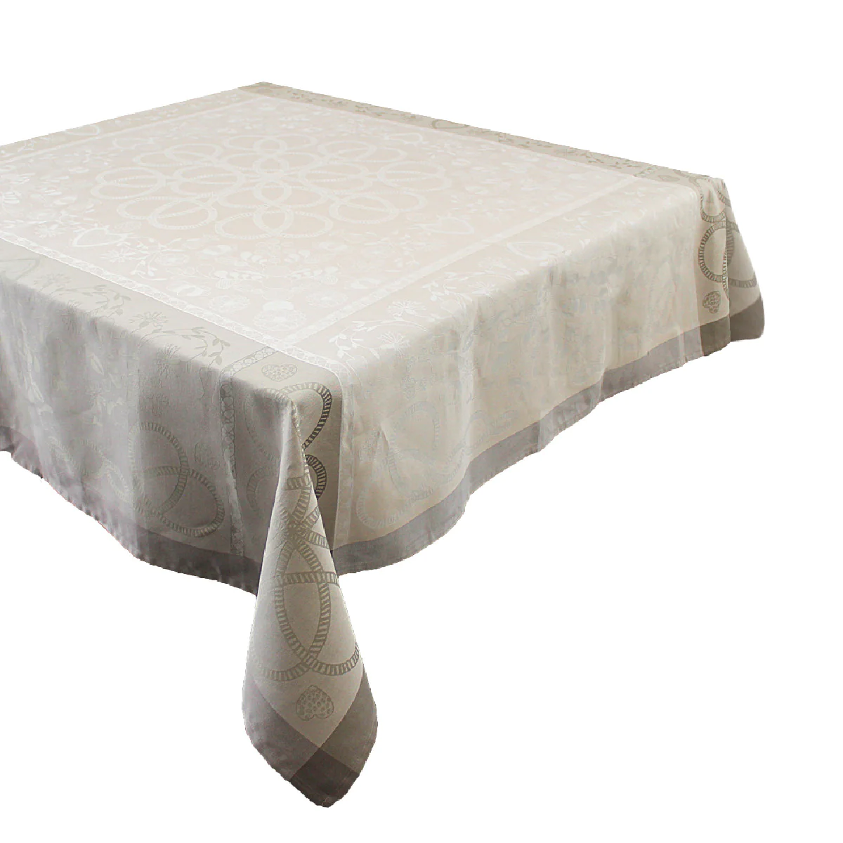 Nappe antitache déperlant pur coton bio beige 115x115 Garnier Thiebaut