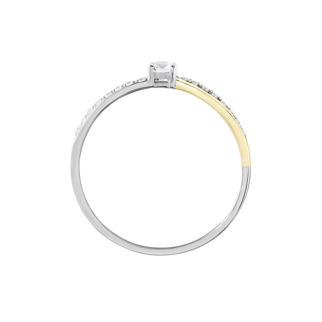 Bague Or Tricolore Peregrine Oxyde De Zirconium