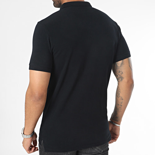 Polo Manches Courtes Vintage Classic Pique Noir