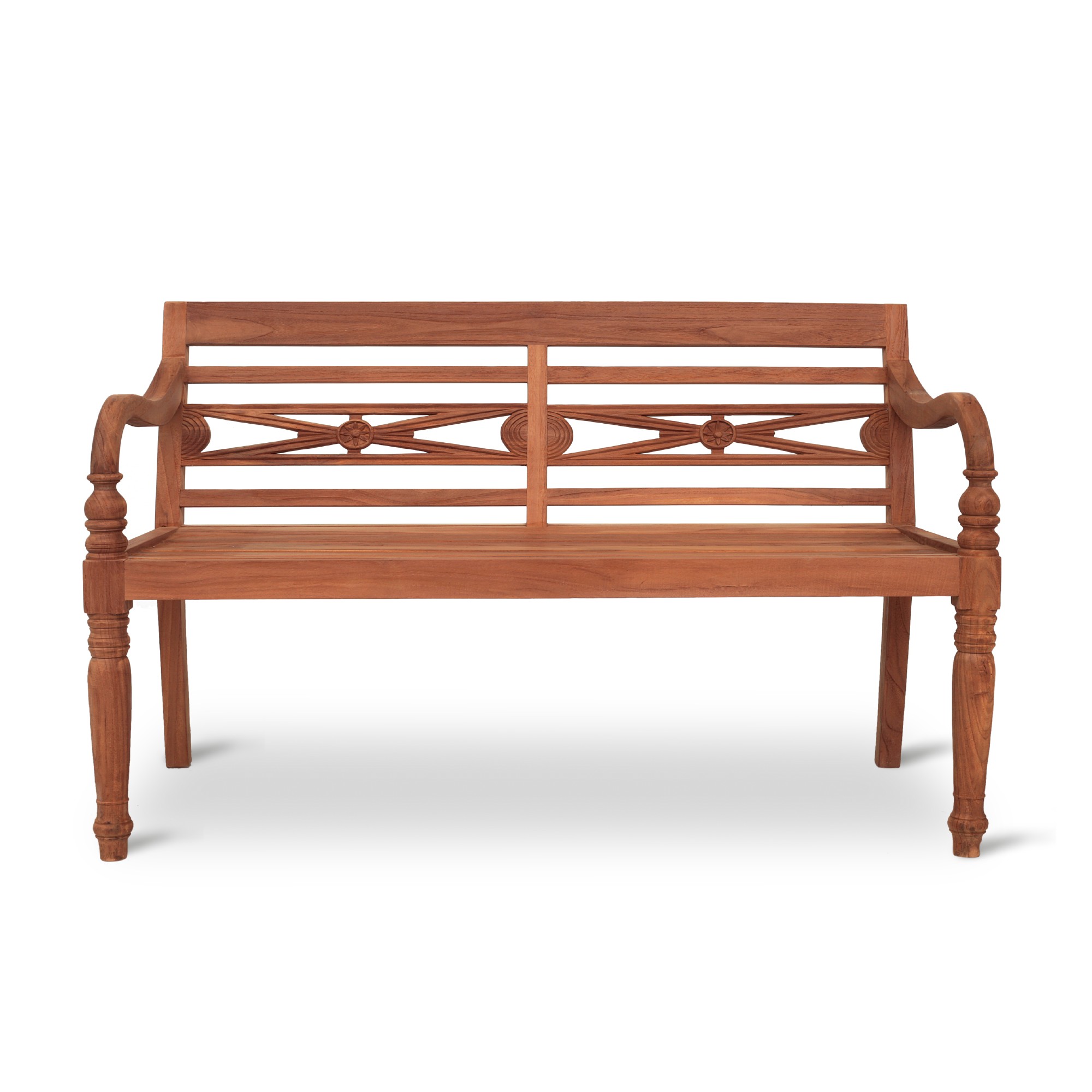Teakholzbank 'Batavia' 2-Sitzer, natur, B 120 cm, H 85 cm, T 50 cm von fischer's lagerhaus